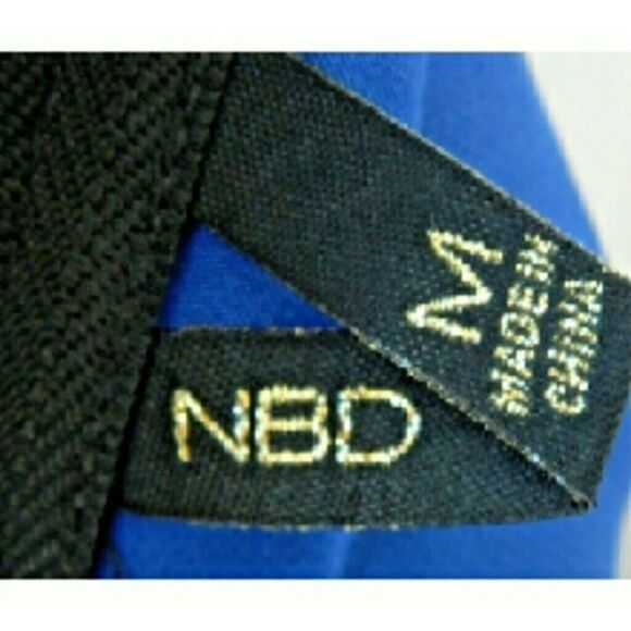 NBD Revolve Dress Size Medium Blue Black‎ Fit and Flare Cut Out - Picture 4 of 4